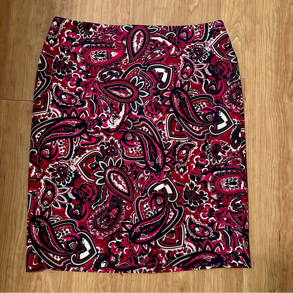 Talbots Paisley Print Red Skirt